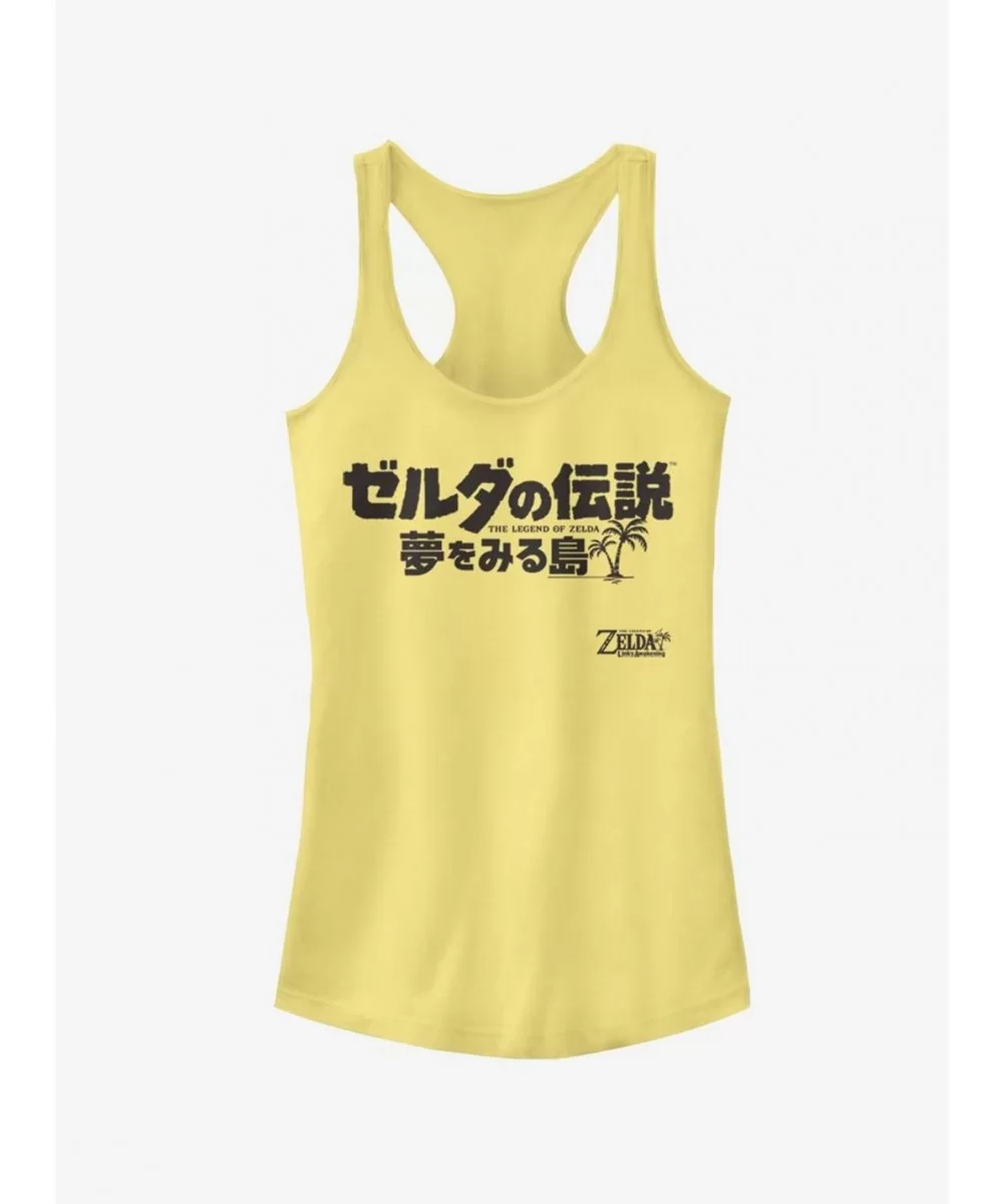 Discount Nintendo The Legend of Zelda: Link's Awakening Japanese Logo Girls Tank $6.77 Tanks