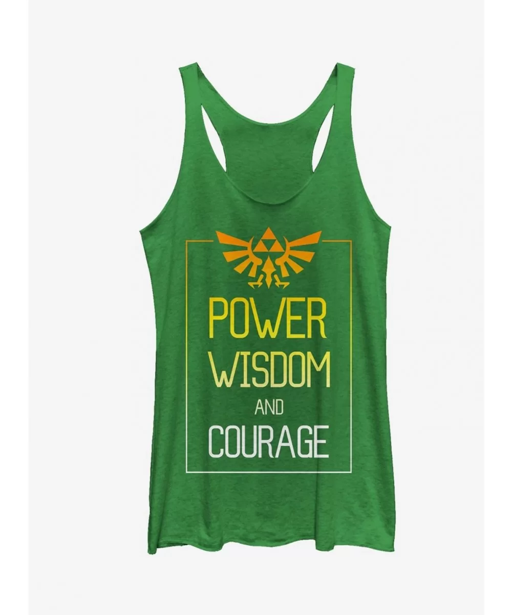 Pre-sale Discount Nintendo Legend of Zelda Power Wisdom Courage Girls Tanks $9.53 Tanks