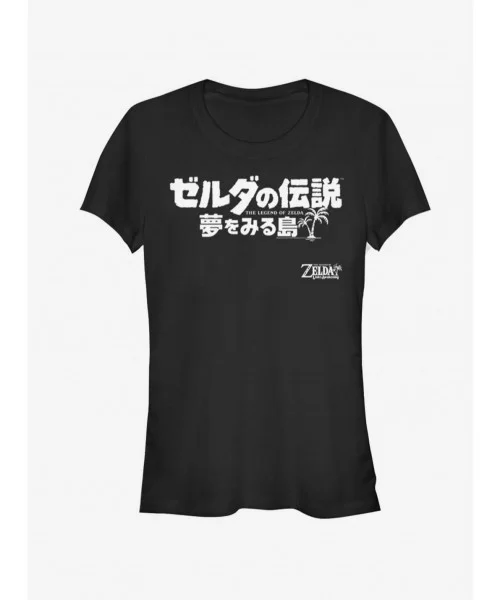 Limited-time Offer Nintendo The Legend of Zelda: Link's Awakening Japanese Logo Girls T-Shirt $7.93 T-Shirts