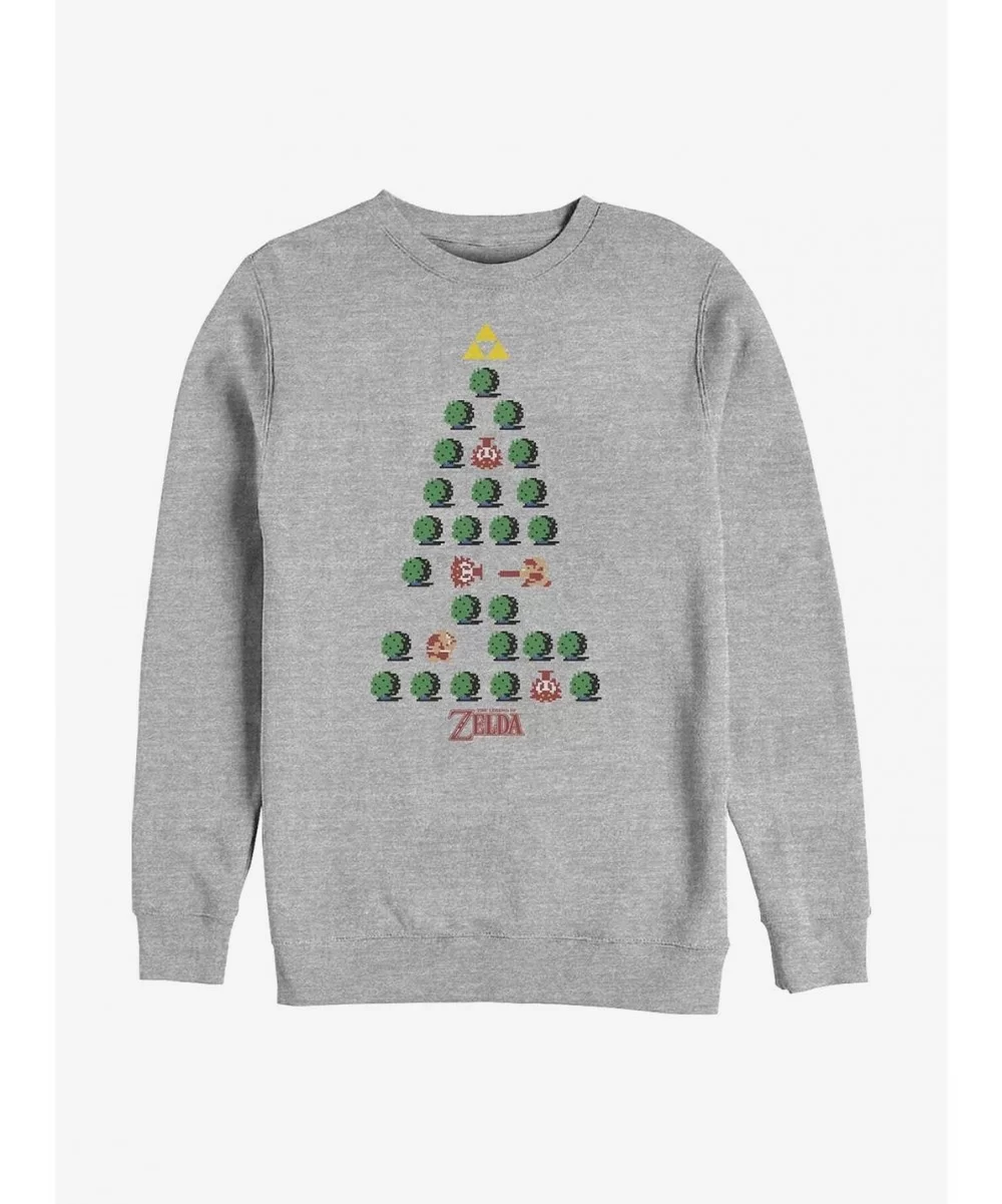 Exclusive Nintendo The Legend Of Zelda Christmas Tree Crew Sweatshirt $11.51 Sweatshirts