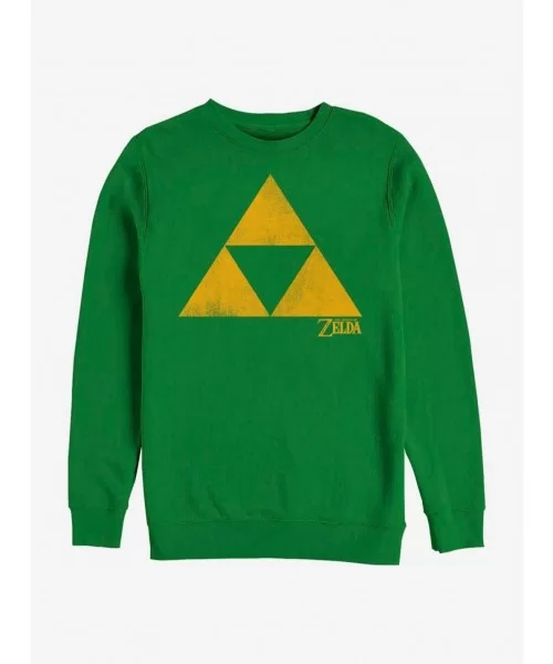 Clearance The Legend Of Zelda Simple Triforce Crew Sweatshirt $12.10 Sweatshirts