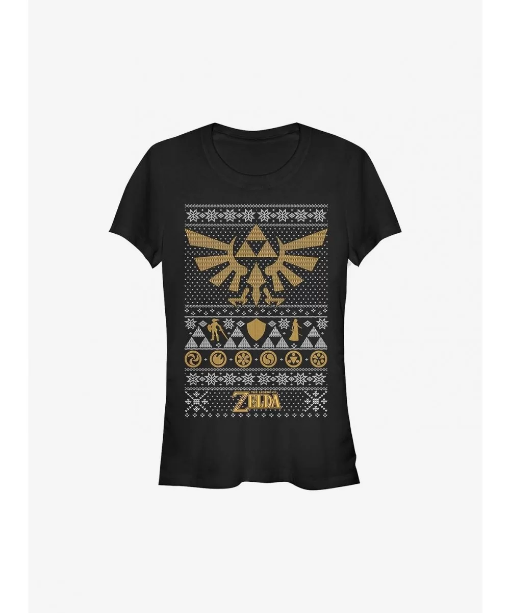 Discount Nintendo The Legend Of Zelda Legends Ugly Christmas Sweater Girls T-Shirt $7.44 T-Shirts