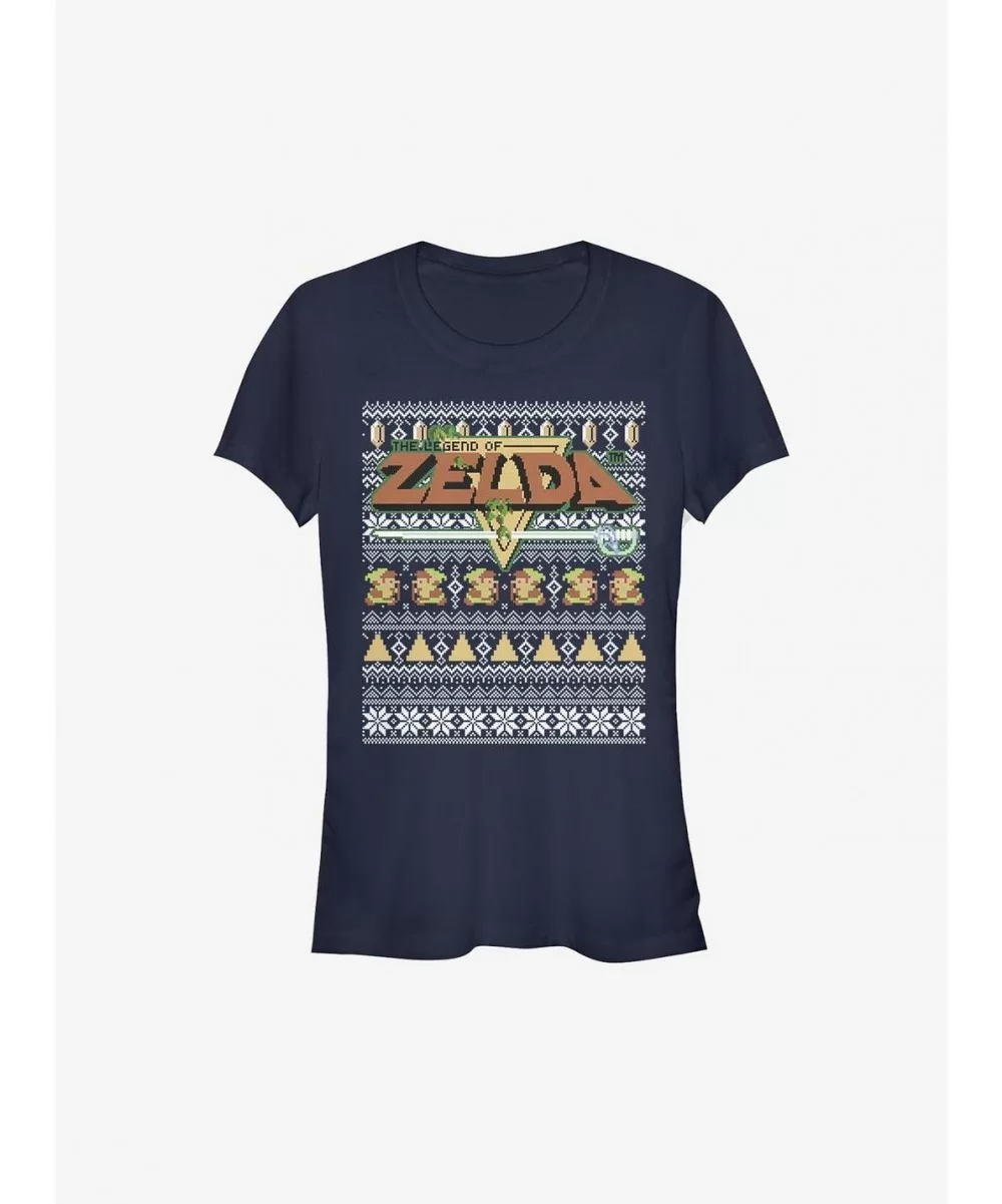 Discount Nintendo The Legend Of Zelda Tight Forces Ugly Christmas Sweater Girls T-Shirt $5.34 T-Shirts