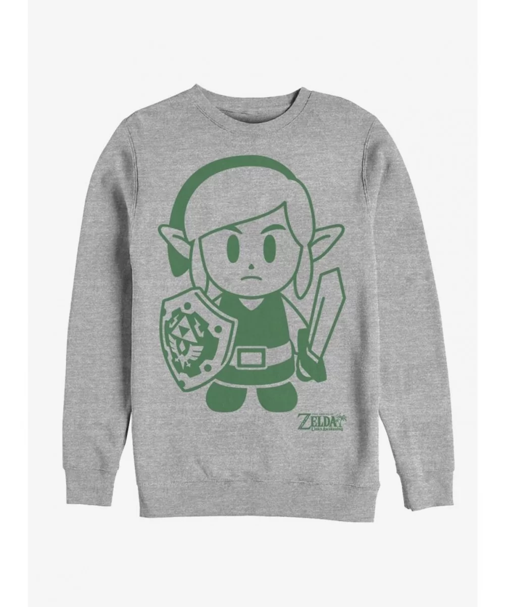 Discount Nintendo The Legend of Zelda: Link's Awakening Link Avatar Outline Sweatshirt $10.33 Sweatshirts