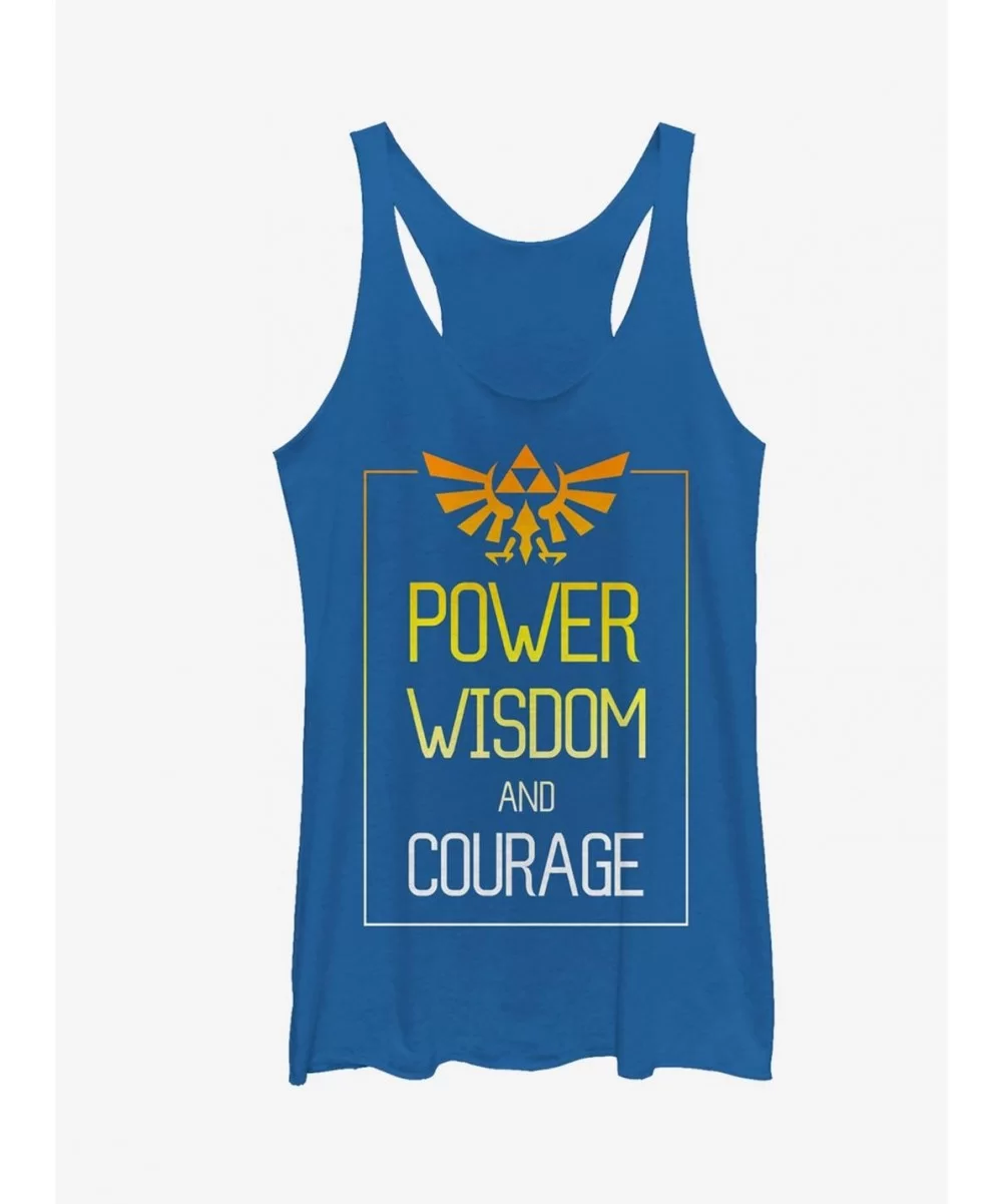 Flash Sale Nintendo Legend of Zelda Power Wisdom Courage Girls Tanks $6.42 Tanks