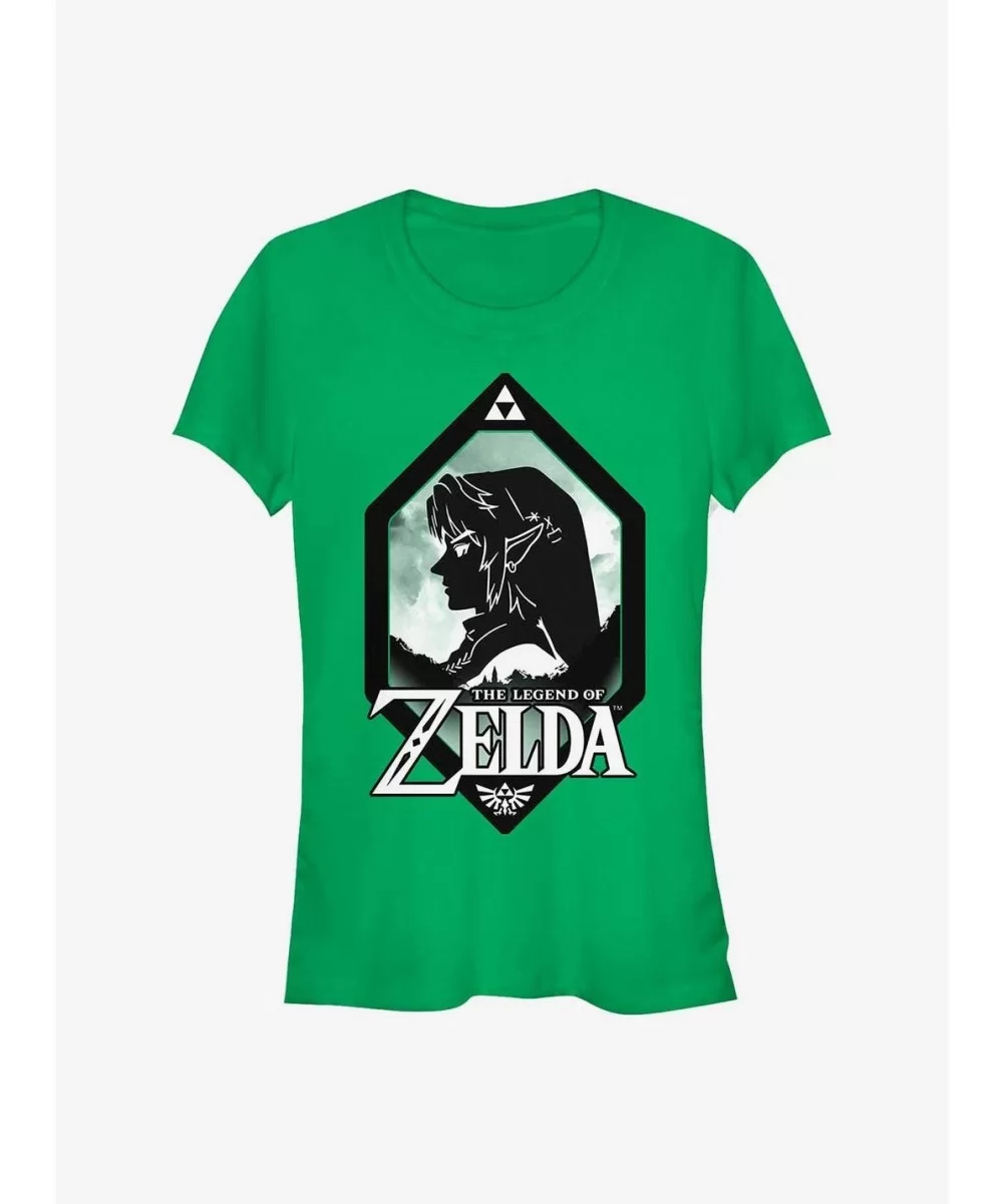 Low Price Nintendo Zelda Silhouette Shield Girls T-Shirt $7.28 T-Shirts