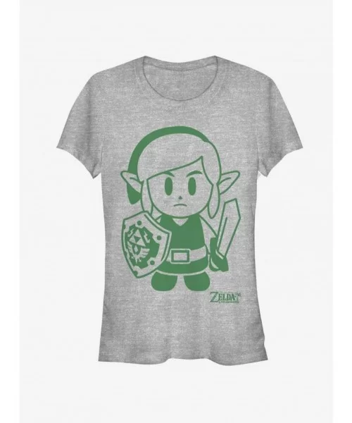 Exclusive Price Nintendo The Legend of Zelda: Link's Awakening Link Avatar Outline Girls T-Shirt $7.93 T-Shirts