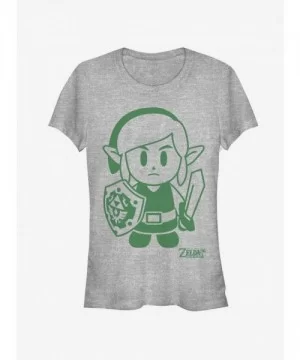 Exclusive Price Nintendo The Legend of Zelda: Link's Awakening Link Avatar Outline Girls T-Shirt $7.93 T-Shirts