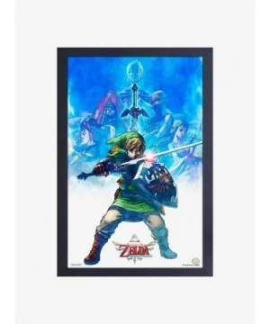 Seasonal Sale Nintendo Legend of Zelda Breath of the Wild Zelda & Champions Link Defense Pose Framed Wood Wall Art $7.72 Others