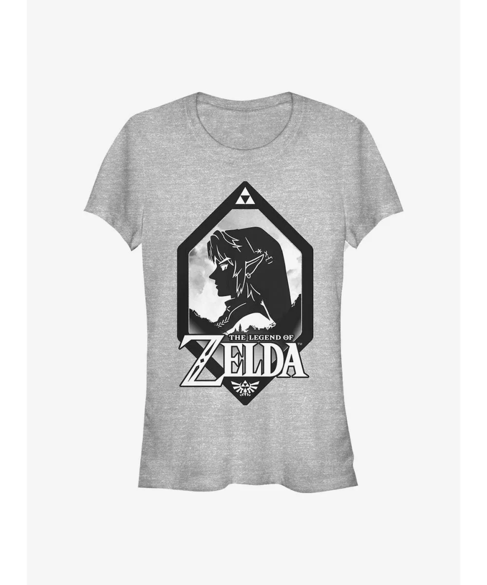 Clearance Nintendo Zelda Silhouette Shield Girls T-Shirt $6.96 T-Shirts