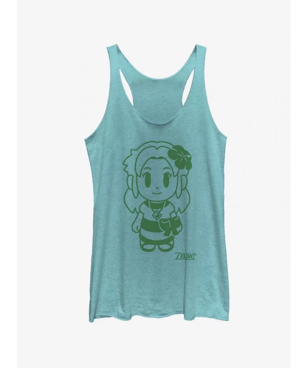 New Arrival Nintendo The Legend of Zelda: Link's Awakening Marin Avatar Outline Girls Tank $7.04 Tanks