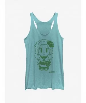 New Arrival Nintendo The Legend of Zelda: Link's Awakening Marin Avatar Outline Girls Tank $7.04 Tanks